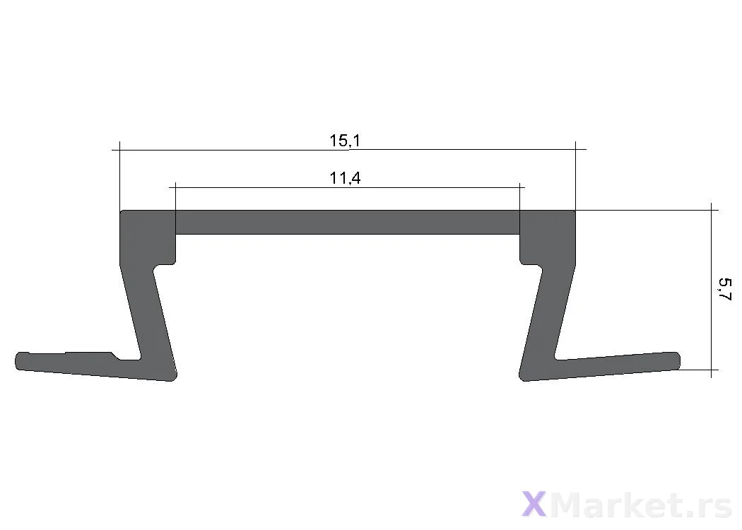 Aluminijumski LED profili — ED 01 uski ugradni L2m i L3m - 2