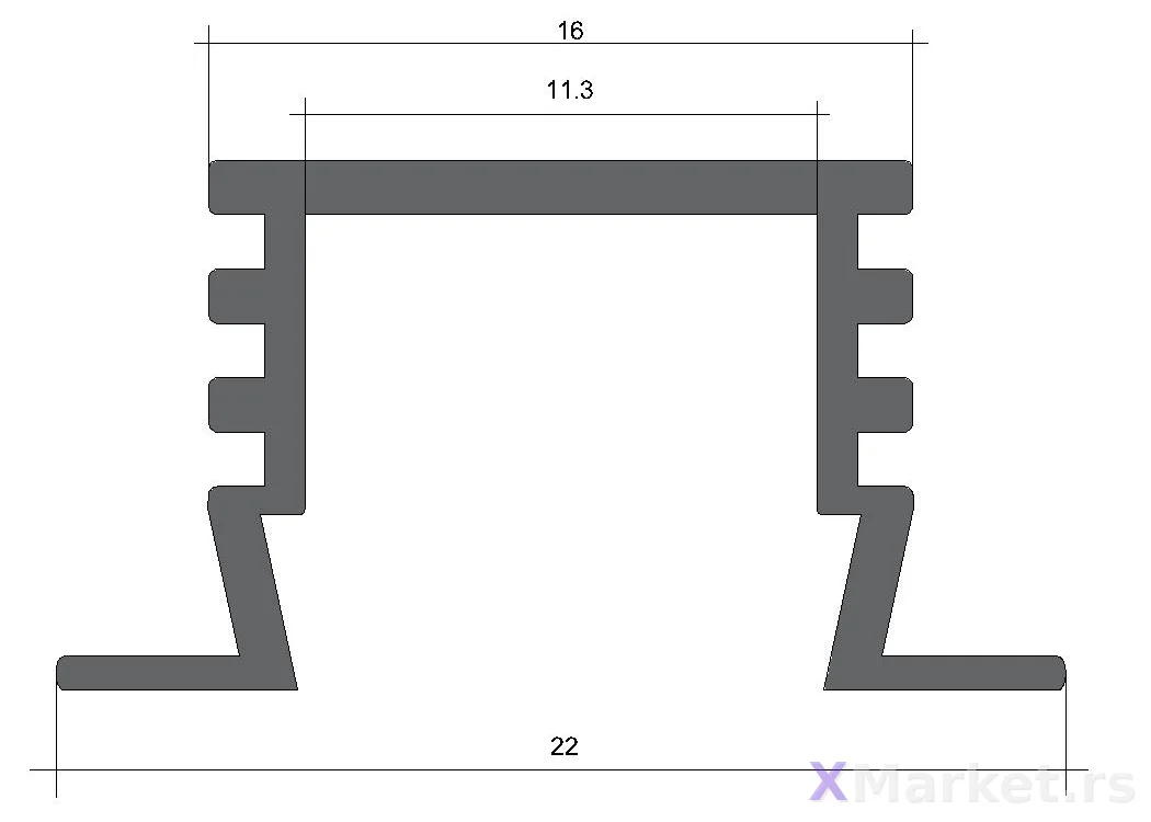 Aluminijumski LED profili — LED 06 duboki ugradni L2m i 3m - 2