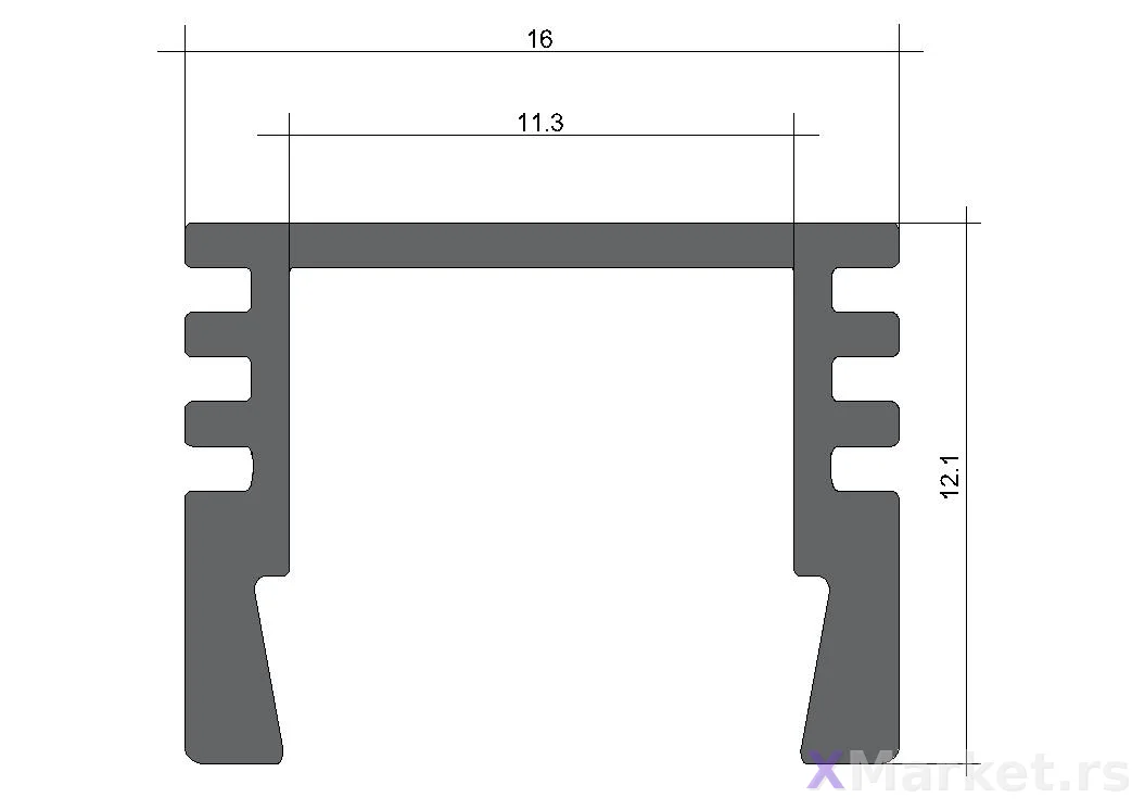 Aluminijumski LED profili — LED 07 duboki nadgradni L2m i 3m - 2