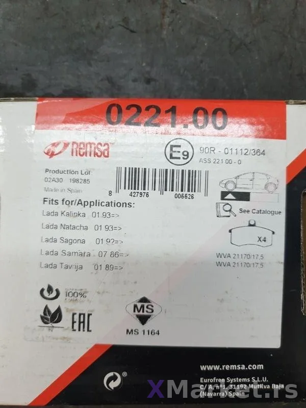 Lada Samara prednje disk plocice Remsa 0221.00