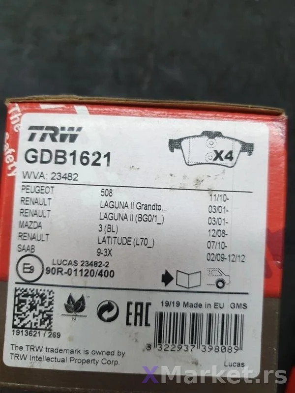Laguna II prednje disk plocice TRW GDB1621