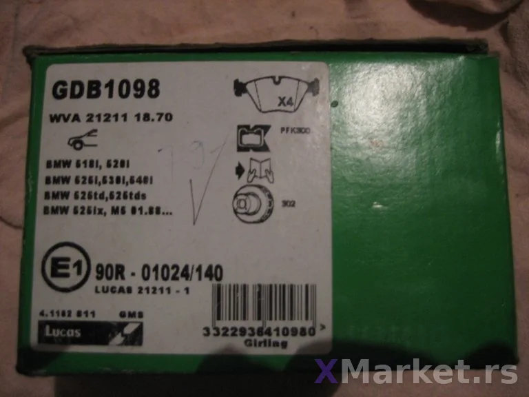 Prednje disk plocice  Lucas GDB 1098
