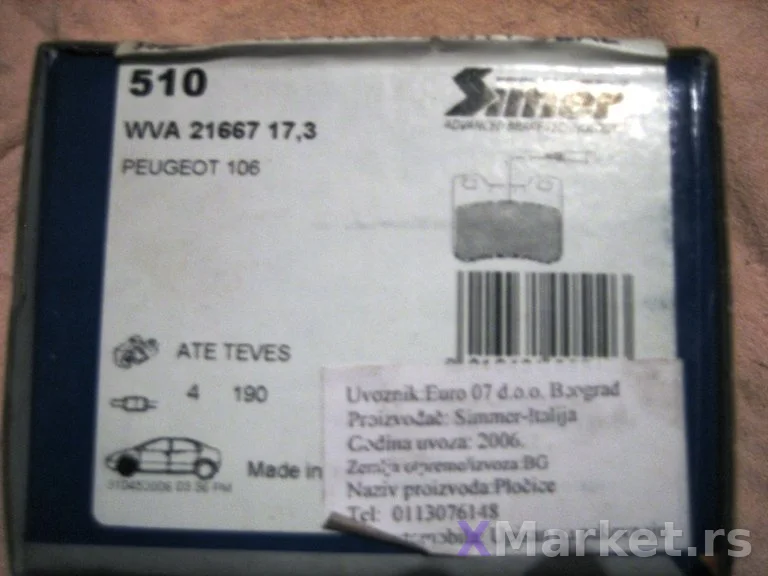 Prednje disk plocice Simer 510