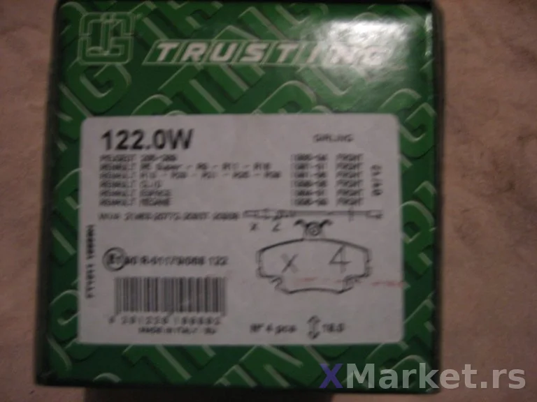 Prednje disk plocice Trusting 122.0W