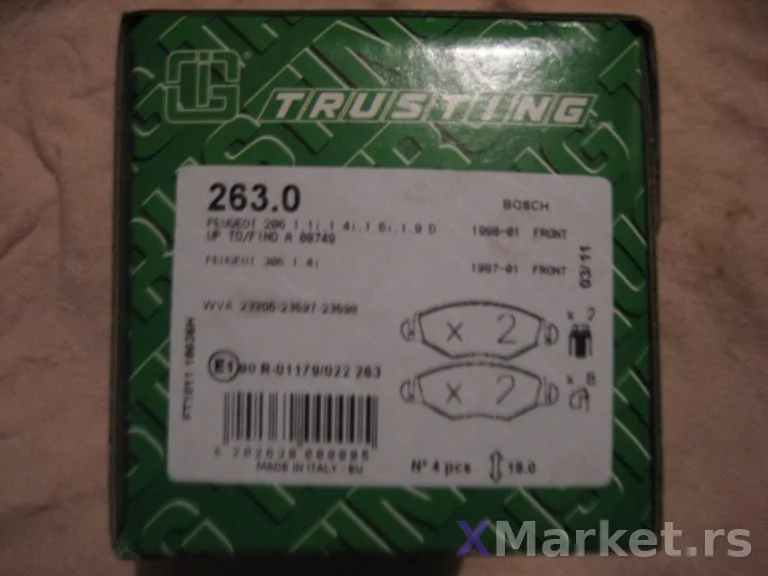 Prednje disk plocice Trusting 263.0