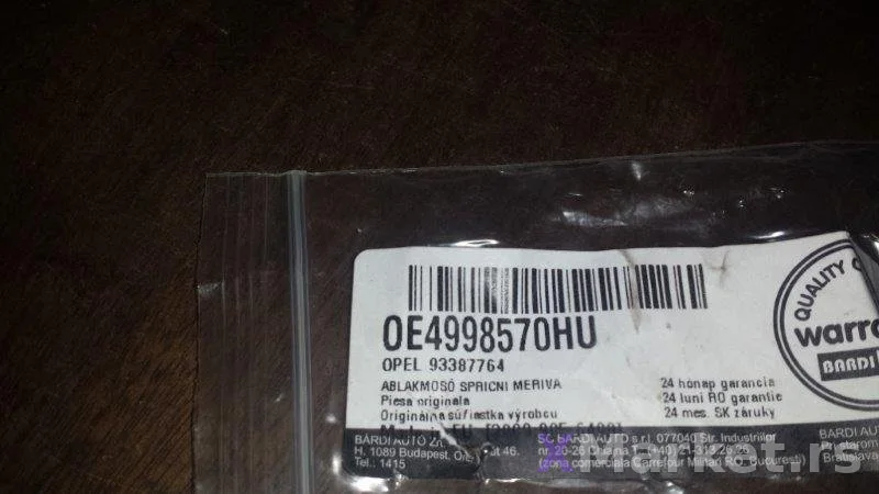 Spricaljke za tesnost pranja soferke oe. 93387764