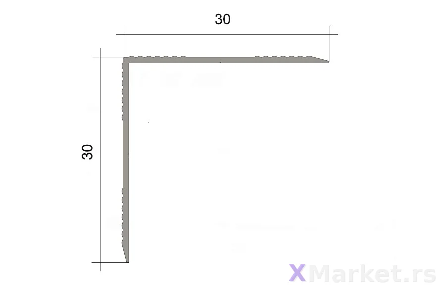 Stepenišni profili — Stepenišna L30x30 rebrasta - 2
