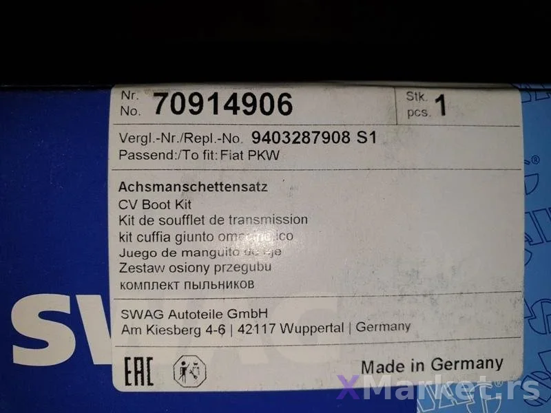 Zastitna guma zgloba poluosovine  swag 70914906